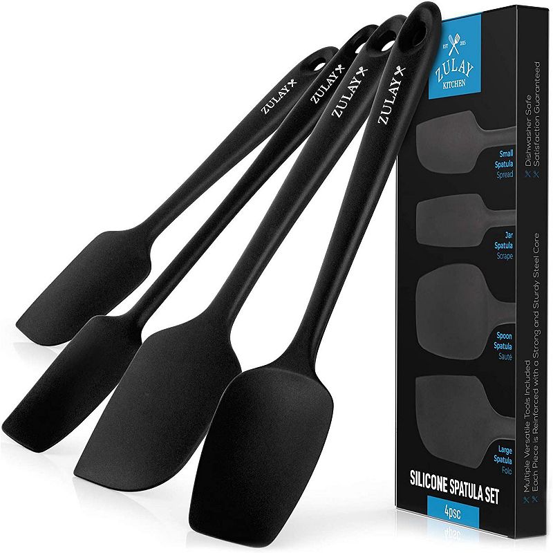 Commercial Stainless Steel and Silicone Non-Stick Coated Whisk Set, Pack of 3, Black, 20.3, 25.4 and 30.5 cm