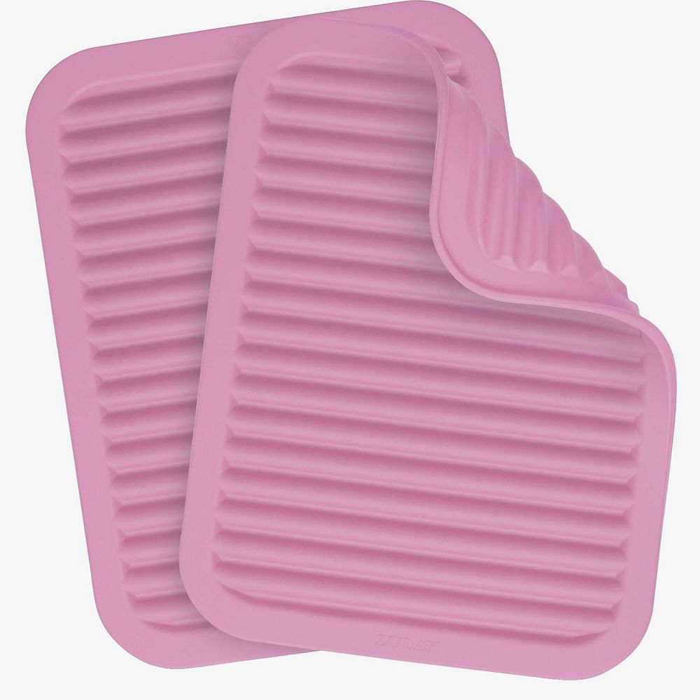 Zulay Kitchen Silicone Trivets For Hot Pots and Pans (2 pack) - Pink