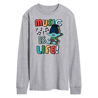 Men's Trolls Music Is Life Long Sleeve Tee