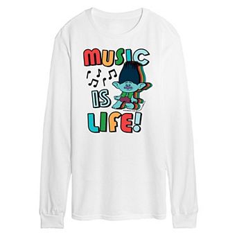 Men's Trolls Music Is Life Long Sleeve Tee