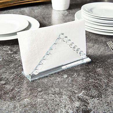 Crystal Napkin Holder for Housewarming Gift, Home Decor (8 x 2 x 4.4 In)