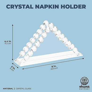 Crystal Napkin Holder for Housewarming Gift, Home Decor (8 x 2 x 4.4 In)