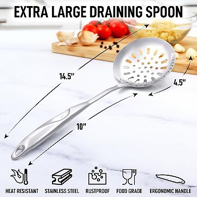 Zulay Kitchen Stainless Steel Skimmer Spoon