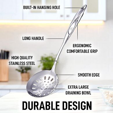 Zulay Kitchen Stainless Steel Skimmer Spoon
