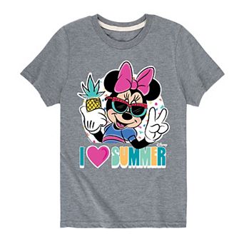 Disney's Minnie Mouse Boys 8-20 I Heart Summer Graphic Tee