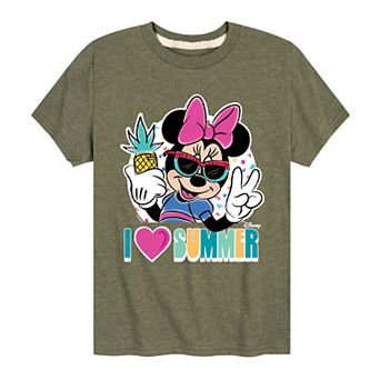 Disney's Minnie Mouse Boys 8-20 I Heart Summer Graphic Tee