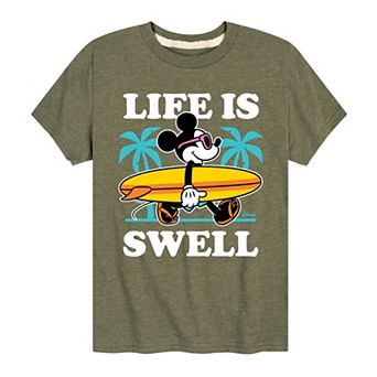 Disney's Mickey Mouse Boys 8-20 Surf Life Is Swell Graphic Tee