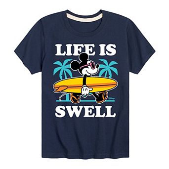 Disney's Mickey Mouse Boys 8-20 Surf Life Is Swell Graphic Tee