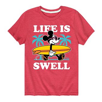 Disney's Mickey Mouse Boys 8-20 Surf Life Is Swell Graphic Tee
