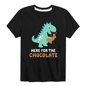 Boys 8-20 Here For The Chocolate Dino Graphic Tee