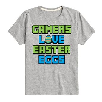 Boys 8-20 Gamers Love Easter Eggs Graphic Tee