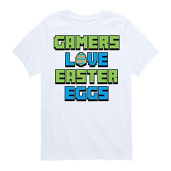 Boys 8-20 Gamers Love Easter Eggs Graphic Tee