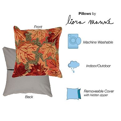 Liora Manne Frontporch Falling Leaves Indoor/Outdoor Pillow