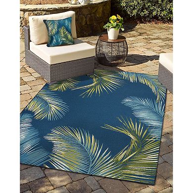 Liora Manne Marina Palm Border Indoor/Outdoor Pillow