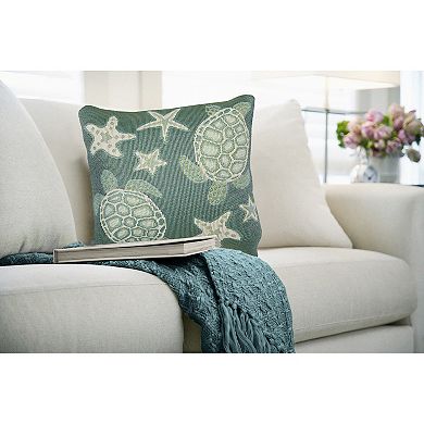 Liora Manne Marina Turtle And Stars Indoor/Outdoor Pillow