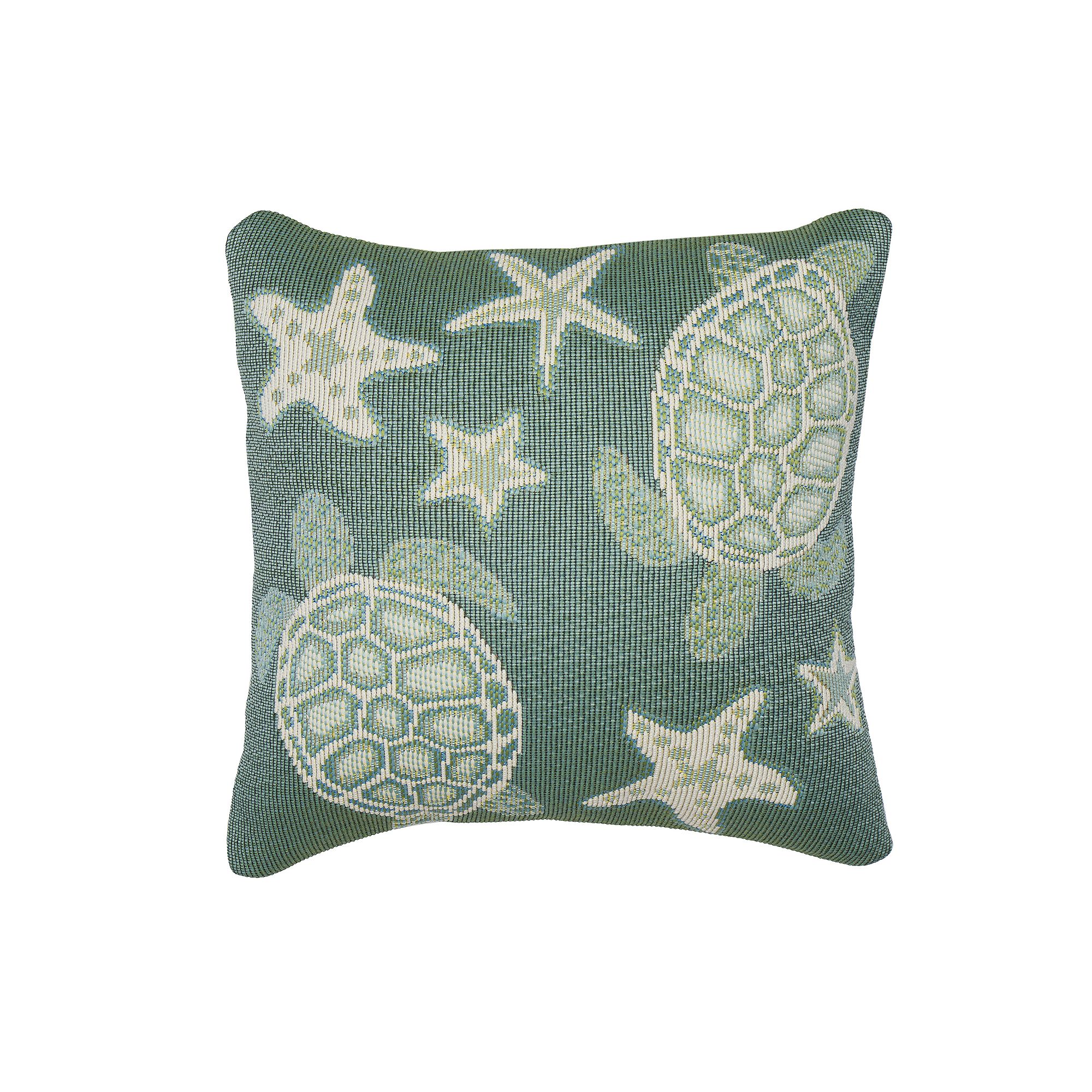 Liora Manne Marina Turtle And Stars Indoor/Outdoor Pillow, Blue