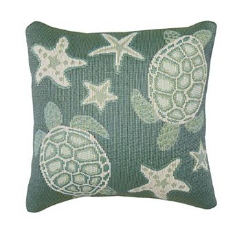Liora Manne Marina Turtle And Stars Indoor/Outdoor Pillow