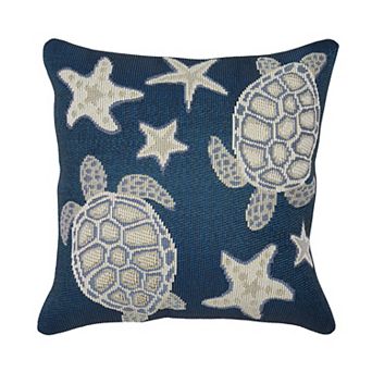 Liora Manne Marina Turtle And Stars Indoor/Outdoor Pillow