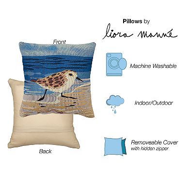 Liora Manne Marina Running Sandpipers Indoor/Outdoor Pillow