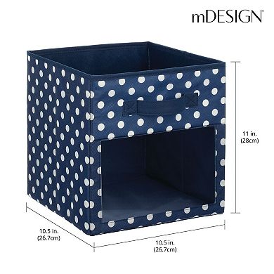 mDesign Fabric Nursery Storage Cube with Front Window, 4 Pack