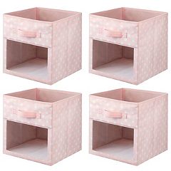 mDesign Fabric Nursery Storage Cube with Front Window, 4 Pack