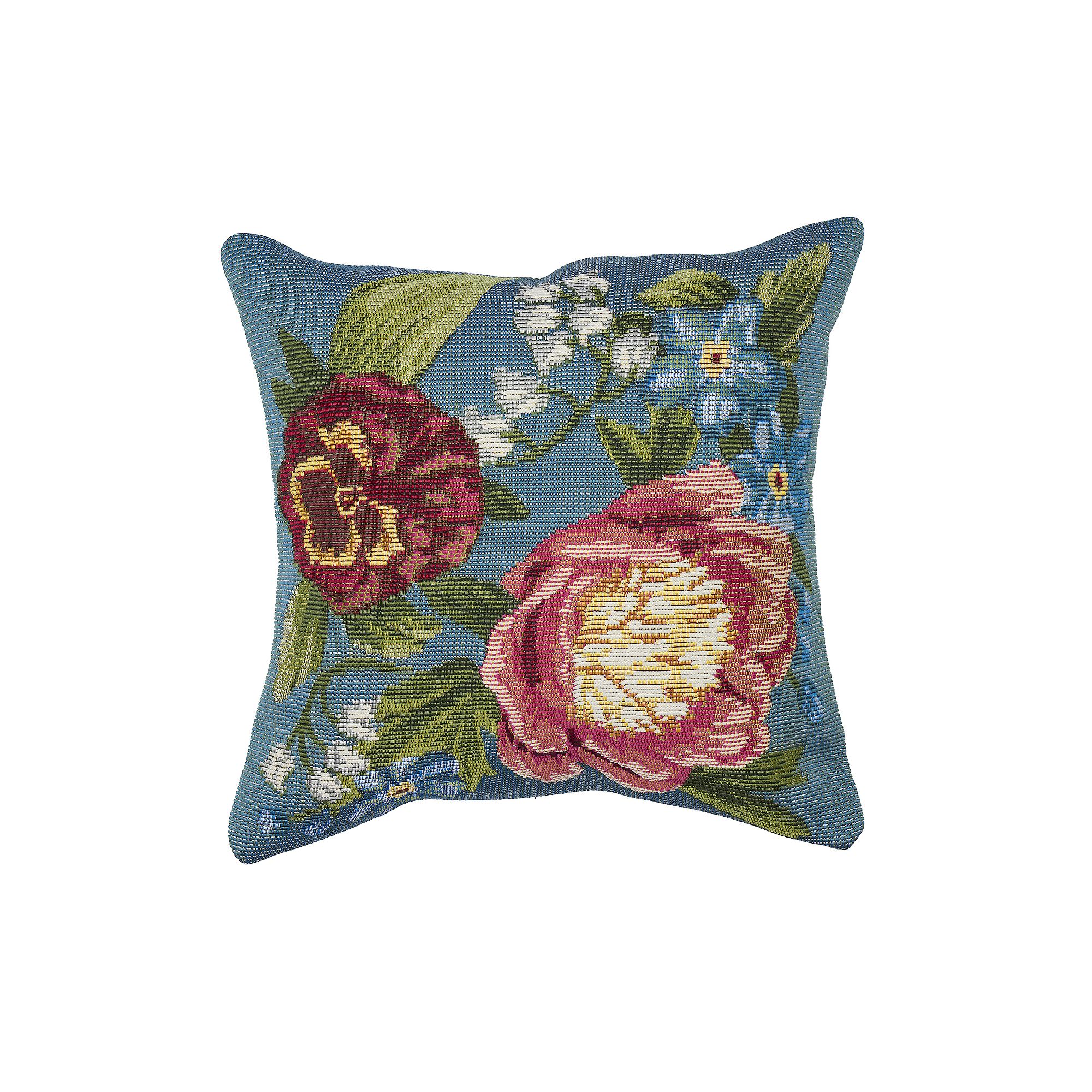 Liora Manne Marina Secret Garden Indoor/Outdoor Pillow, Blue