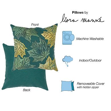 Liora Manne Visions IV Leaf Toss Indoor/Outdoor Pillow