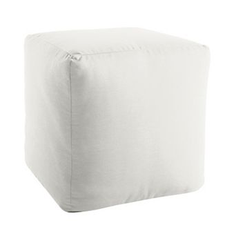 Sorra Home Indoor/Outdoor Sunbrella Foam Pouf - Canvas Natural
