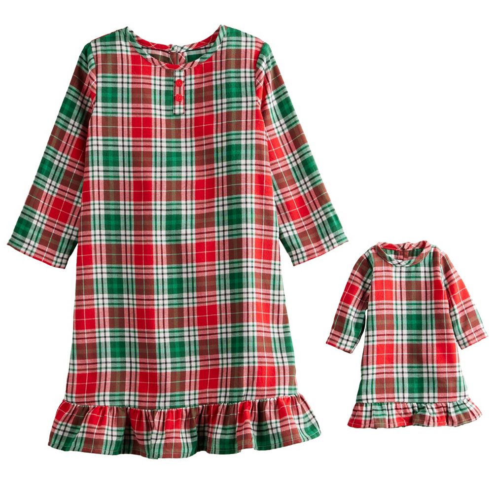 Girls 4-16 Jammies For Your Families® Merry & Bright Plaid Flannel ...