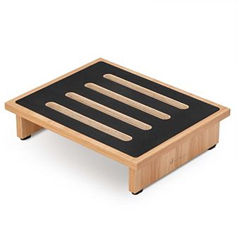 Wooden Portable One Step Stool With Non-Slip Rubber Stepping Surface, 440 Lbs Capacity