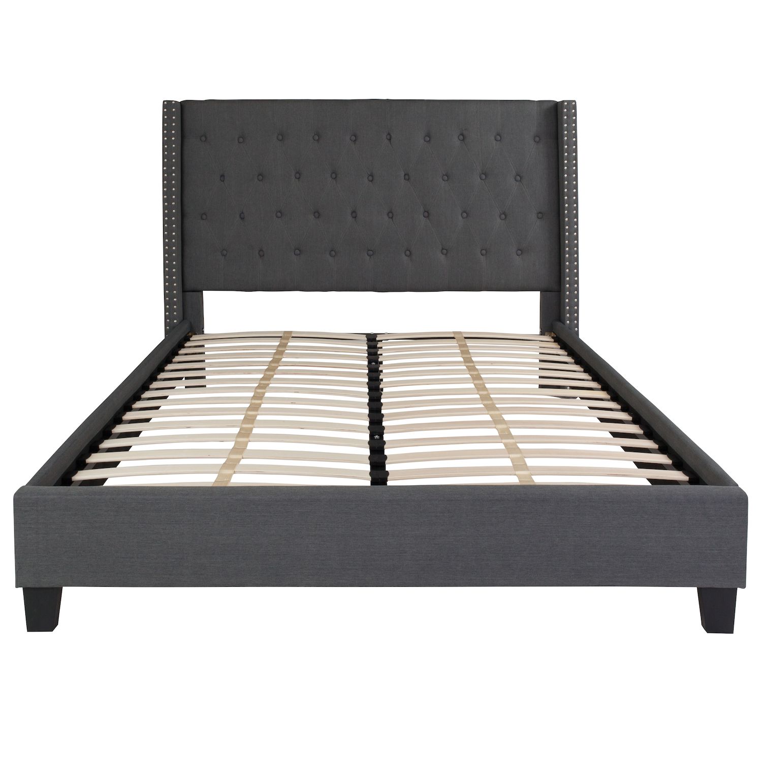 Merrick Lane Chenoa Upholstered Platform Bed With Button Tufted Headboard