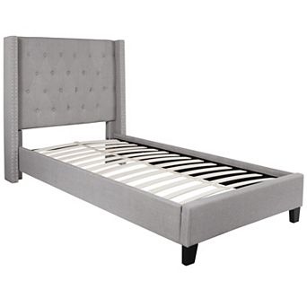 Merrick Lane Chenoa Upholstered Platform Bed with Button Tufted Headboard