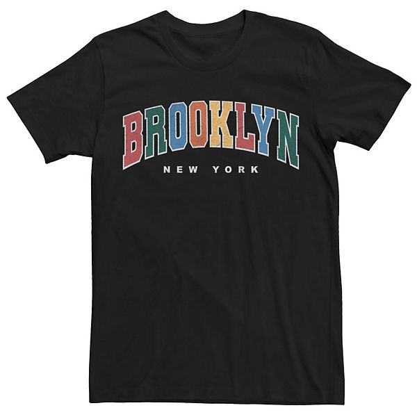 Men's Colorful Brooklyn New York Typography Tee