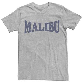 Men's Trendy Malibu Simple Bold Blue Collegiate Text Tee