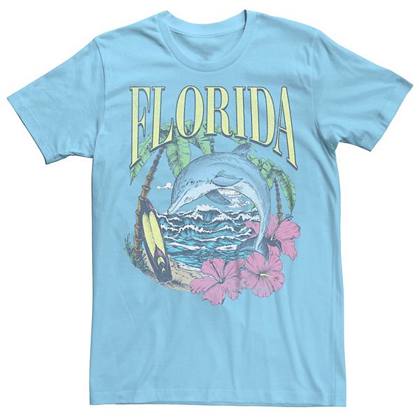 White Pine Island Florida Dolphin Cotton T-Shirt by HL Miller