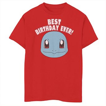 Boys 8-20 Pokemon Best Birthday Ever Squirtle Face Graphic Tee