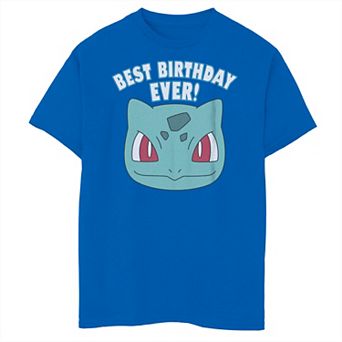 Boys 8-20 Pokemon Best Birthday Ever Bulbasaur Face Graphic Tee