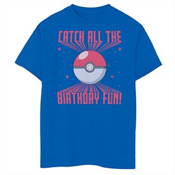 Boys 8-20 Pokemon Catch All The Birthday Fun Graphic Tee