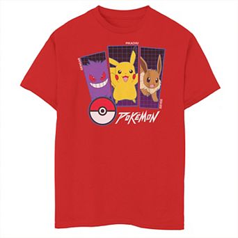 Boys 8-20 Pokemon Gengar Pikachu & Evee Graphic Tee
