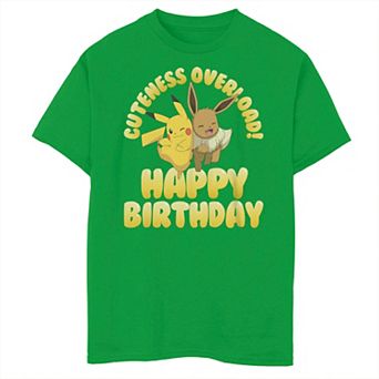 Boys 8-20 Pokemon Cuteness Overload Happy Birthday Graphic Tee