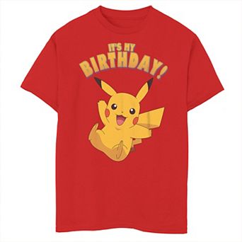 Boys 8-20 Pokemon Pikachu It's My Birthday Party Graphic Tee