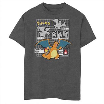 Boys 8-20 Pokemon Charizard Faces Graphic Tee