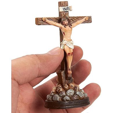 3x Easter Religious Statues Jesus Cross Crucifix Figurines Holy Catholic Crosses