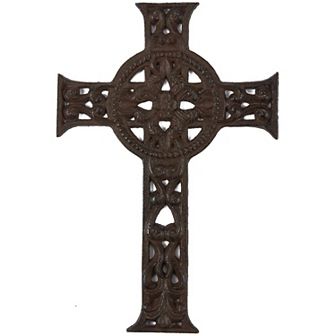 Wrought Iron Celtic Cross For Wall Decor, Easter Iron Cross- 11.5x7.7x0.5 Inch