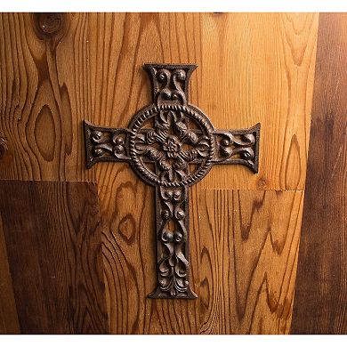 Wrought Iron Celtic Cross For Wall Decor, Easter Iron Cross- 11.5x7.7x0.5 Inch