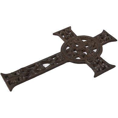 Wrought Iron Celtic Cross For Wall Decor, Easter Iron Cross- 11.5x7.7x0.5 Inch