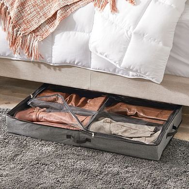 mDesign Fabric Under Bed Boot Storage Organizer Bag