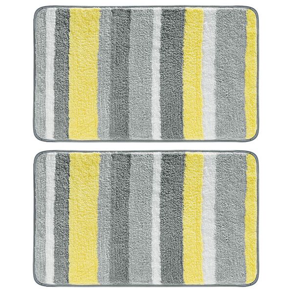 Mdesign Soft Striped Microfiber Non Slip Spa Mat 34 X 21 2 Pack