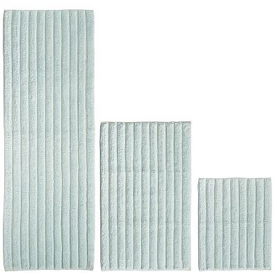 mDesign Cotton Spa Mat Rug for Bathroom, Varied Sizes, Set of 3 - Water Blue