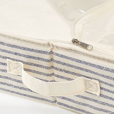 mDesign Fabric Under Bed Storage Organizer Bag, Zippered Lid, 2 Pack